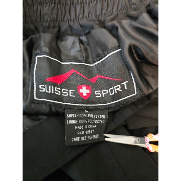 Suisse Sport Black Ski Snowboard Zippered Pockets Fullside Men's Pants L - Picture 4 of 4